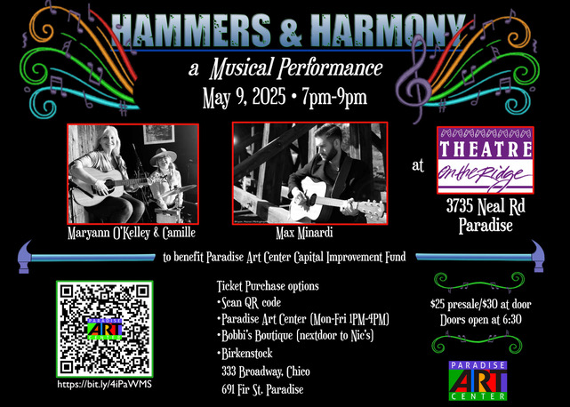 hammers and harmony on may 9 from 7 - 9 p.m.